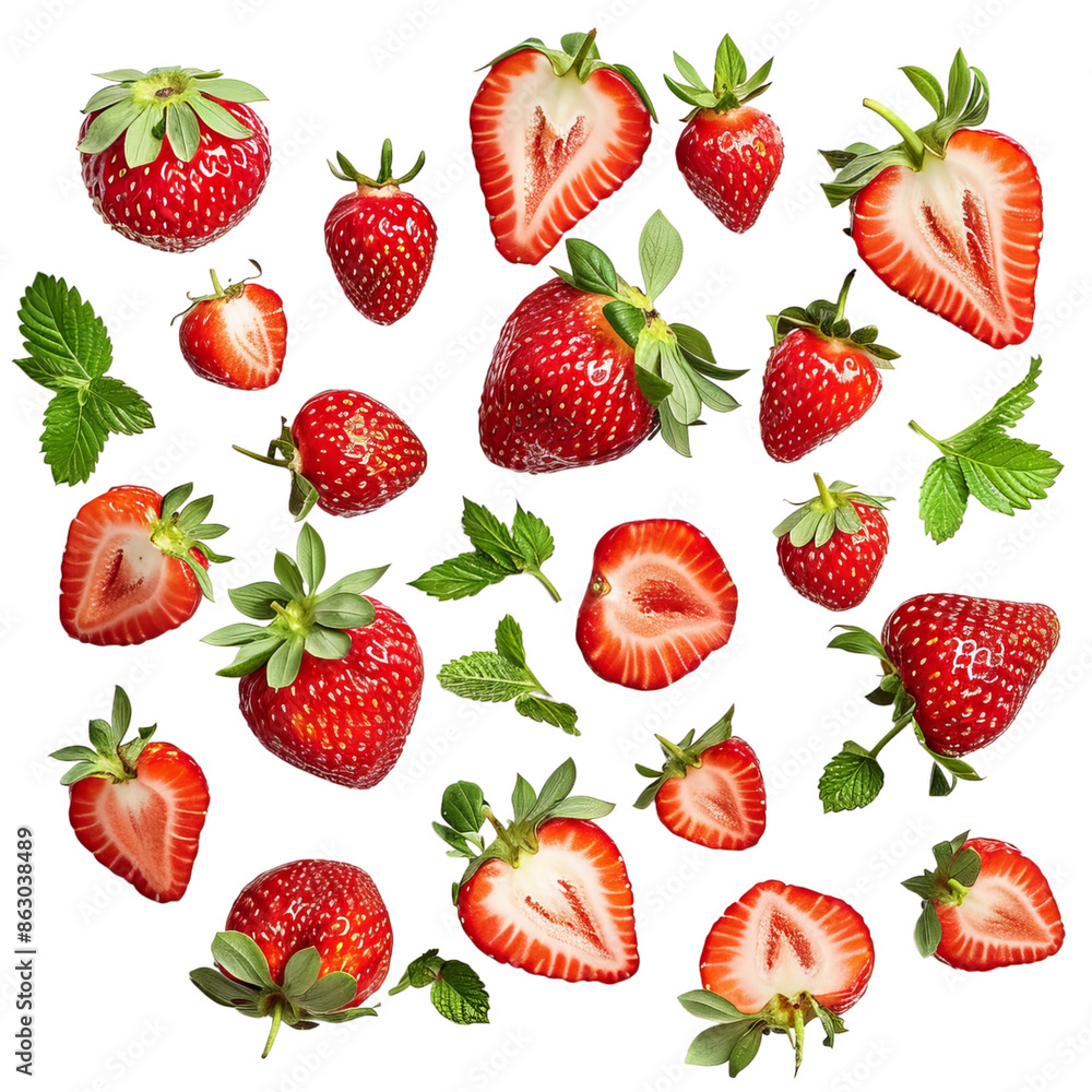 strawberries on white background strawberries on white background