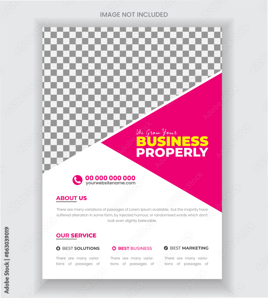 Fototapeta premium Modern digital marketing agency flyer template