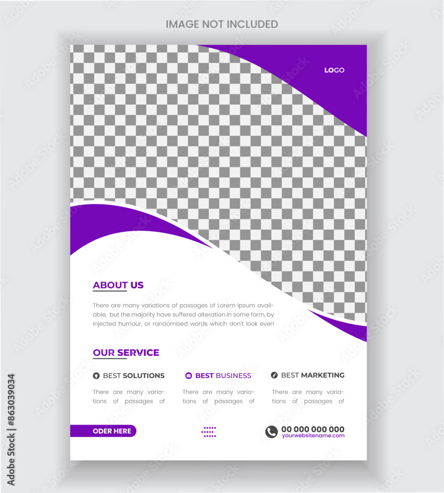 Naklejka premium Modern digital marketing agency flyer template