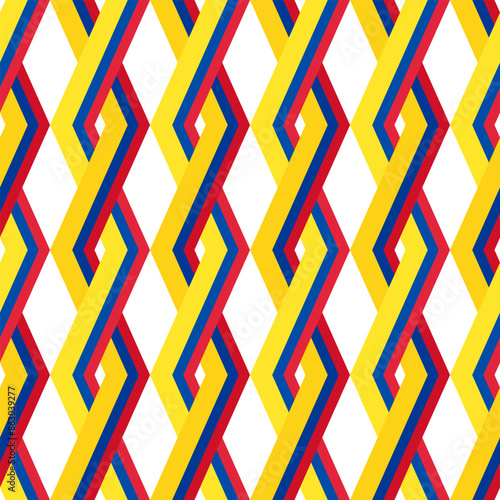 colombia flag rhombus pattern background. vector illustration