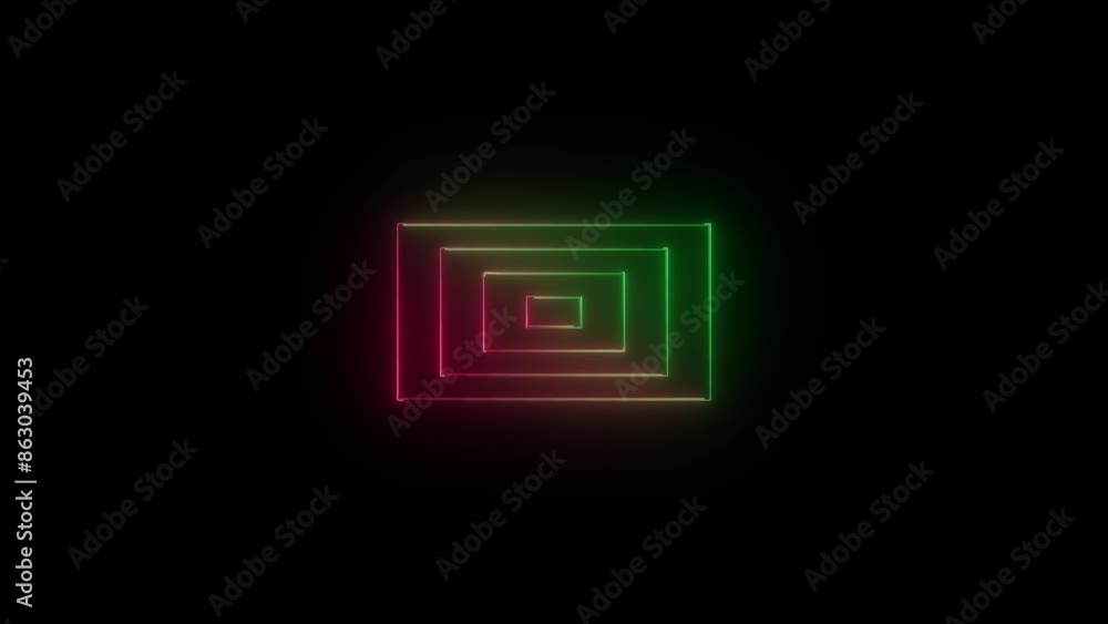 Neon animation of triangles on a black background. Neon animation of triangles on a black background.
