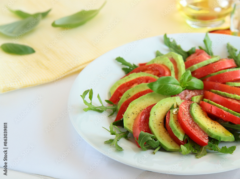 healthy eating avocado with tomatoes and basil healthy eating avocado with tomatoes and basil