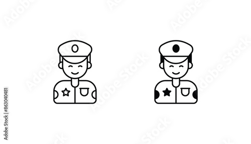 Police icon design with white background stock illustration