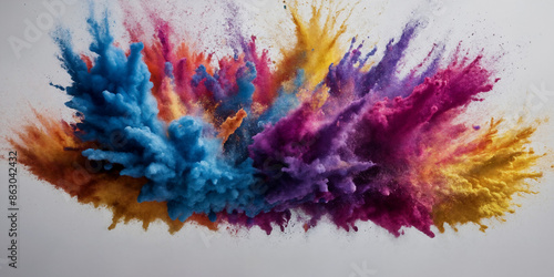 Dynamic Colors: Ein lebhaftes Zusammenspiel aus kräftigen Farbpulvern, das die dynamische Energie und kreative Kraft in einem Moment einfängt photo