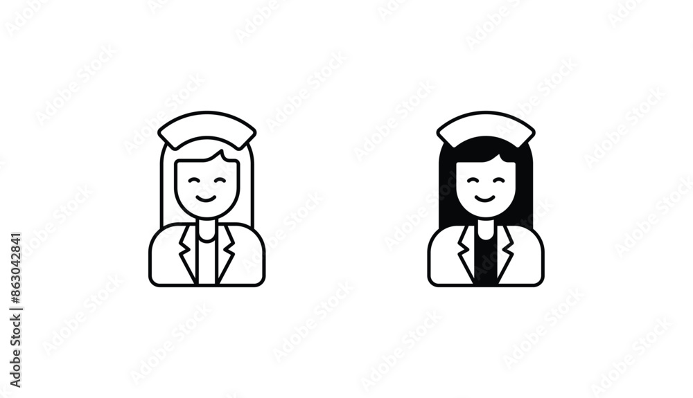 Nurse icon design with white background stock illustration Nurse icon design with white background stock illustration