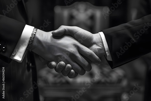 Business Handshake in Black and White © Valentin