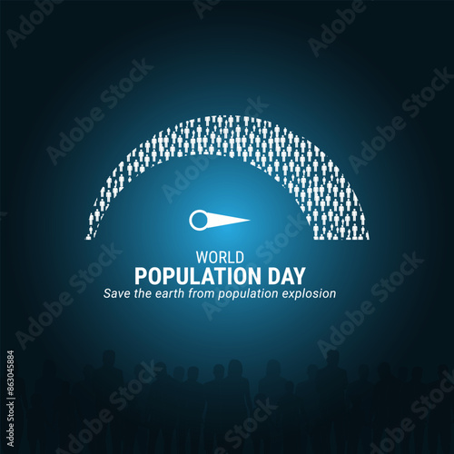 Vector illustration of World Population Day Concept, 11 July. Overcrowded, overloaded, explosion of world population and starvation. Template for background with banner, poster and card.