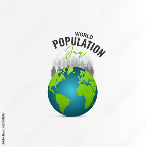 Vector illustration of World Population Day Concept, 11 July. Overcrowded, overloaded, explosion of world population and starvation. Template for background with banner, poster and card.