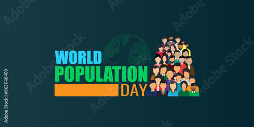 Vector illustration of World Population Day Concept, 11 July. Overcrowded, overloaded, explosion of world population and starvation. Template for background with banner, poster and card.