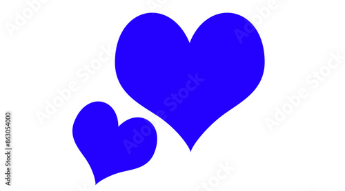 Blue heart shape isolated on white. Love symbol.Love and heart background