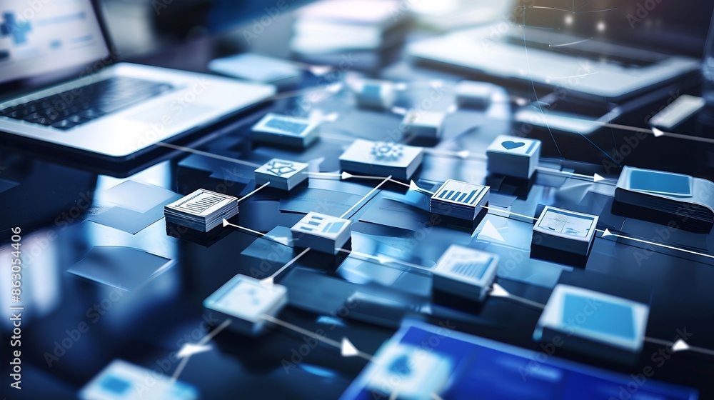 Business process and workflow automation with flowchart Scheme of hierarchy management of corporate and processing management : Generative AI Business process and workflow automation with flowchart Scheme of hierarchy management of corporate and processing management : Generative AI