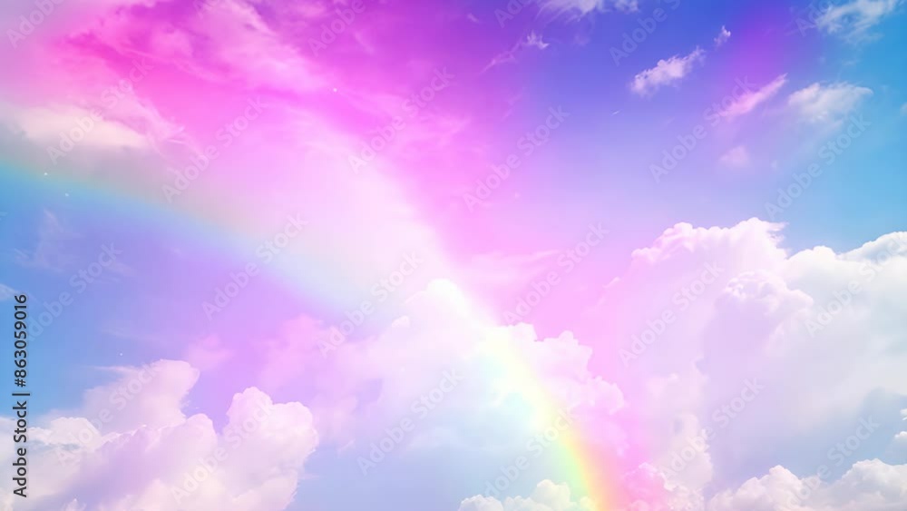 Dreamy Cloudscape with Vibrant Rainbow Dreamy Cloudscape with Vibrant Rainbow