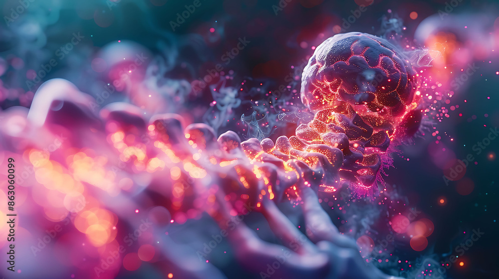 Spinal health visualization Man spinal meningiomas glowing depiction of tumors arising from the meninges affecting spinal function Spinal health visualization Man spinal meningiomas glowing depiction of tumors arising from the meninges affecting spinal function