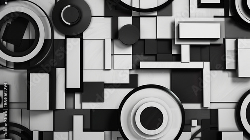 Black and White modern Abstract wallpapers and backgrounds. Cubism abstract wallpaper