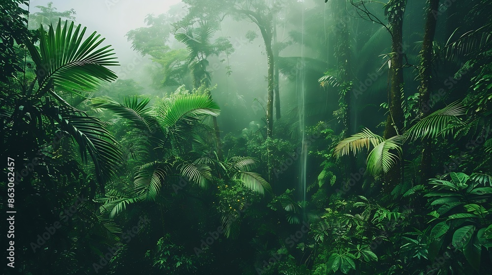 Obraz premium Rain forest in Central America : Generative AI