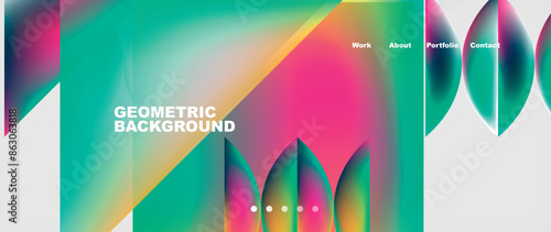 Minimal geometric web site page template design. Vector Illustration For Wallpaper, Banner, Background, Card, Book Illustration, landing page