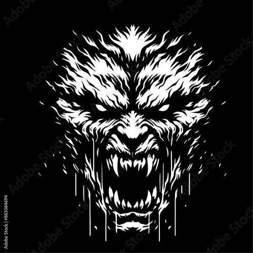 Silhouette Angy Devil Expression photo