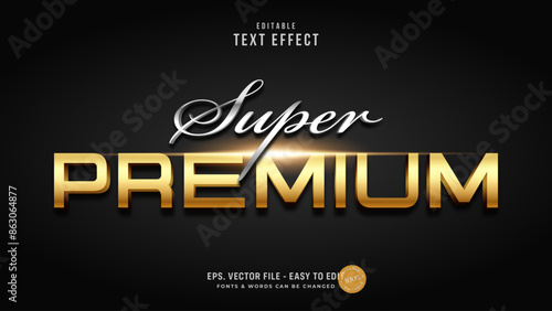 Premium gold editable text effect