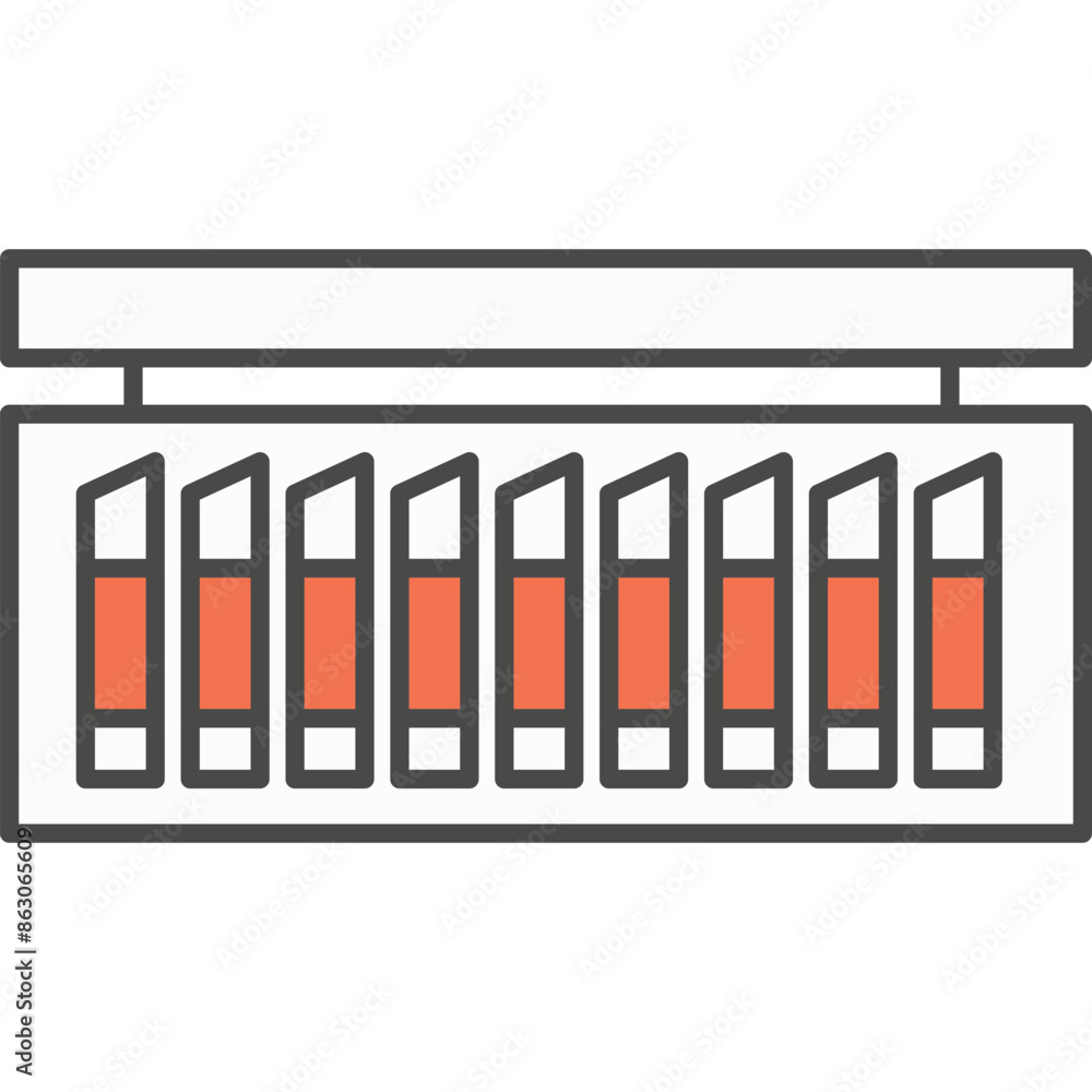 Fototapeta premium Pencils in box art pattern vector icon
