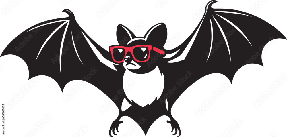 Bat Wearing Red Sunglasses Bat Wearing Red Sunglasses