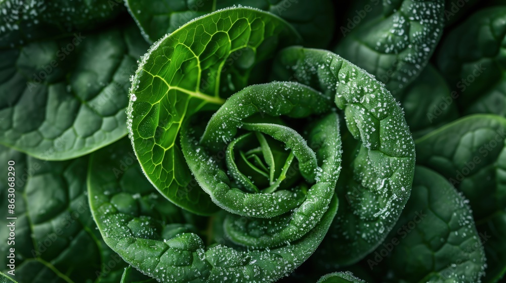 Fototapeta premium Close-up of Fresh Green Spinach Leaves.
