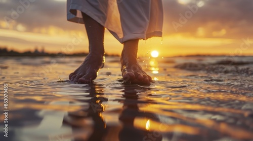 Jesus Christ walking on water