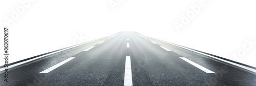 Highway Road on Isolated Background