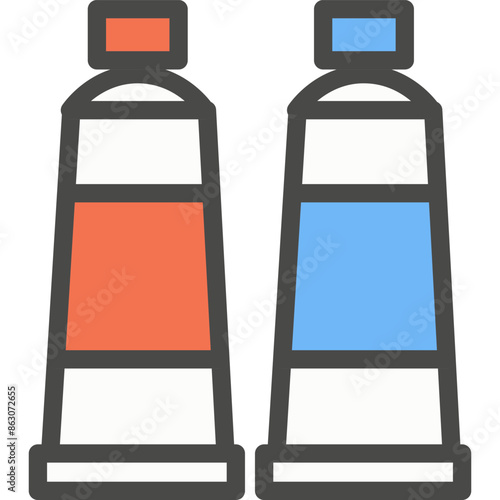 Oil paints tube vector icon