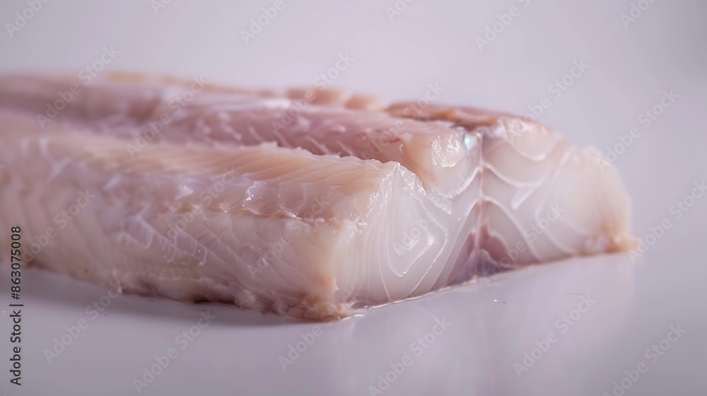 Hake fish fillet white isolated : Generative AI Hake fish fillet white isolated : Generative AI