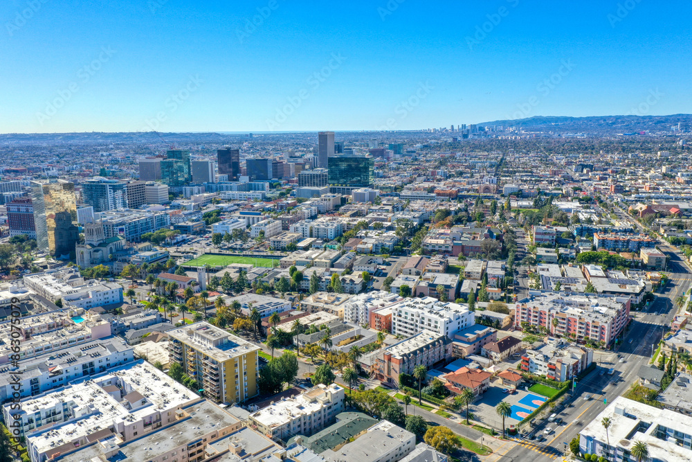 Aerial View of Los Angeles and Downtown Skyline Aerial View of Los Angeles and Downtown Skyline