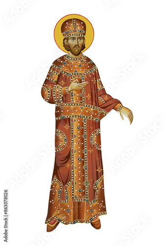 Saint Constantine and Helena in Byzantine style isolated