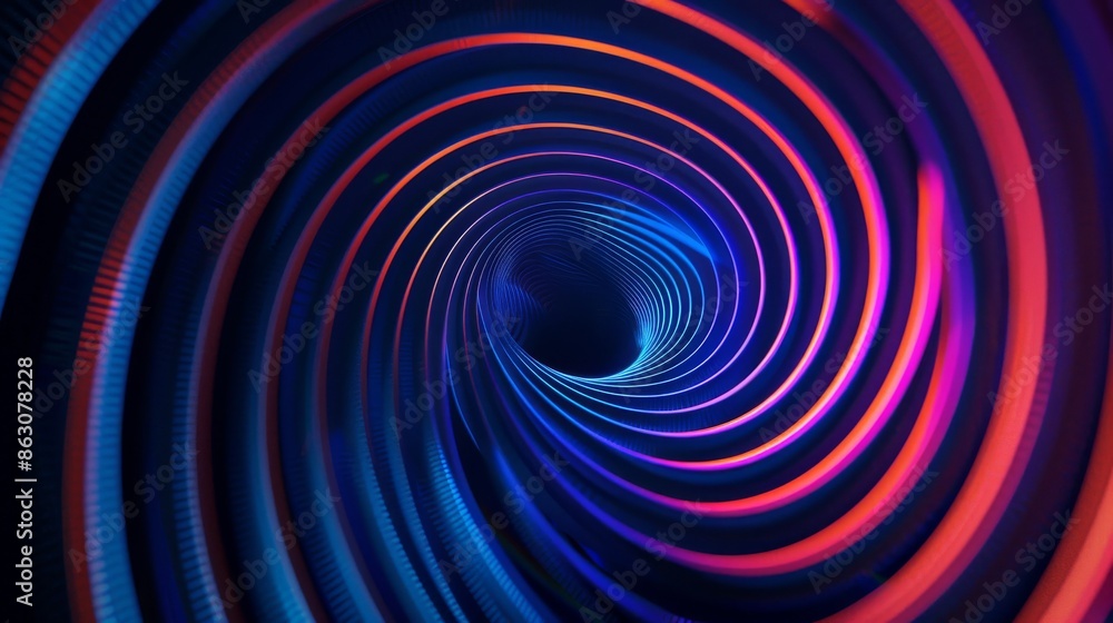 Abstract Spiral of Blue, Pink and Red Lights Abstract Spiral of Blue, Pink and Red Lights