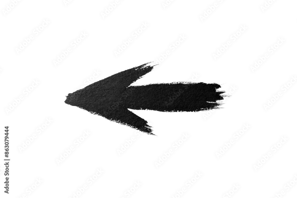 Fototapeta premium Watercolor arrow black on a white background