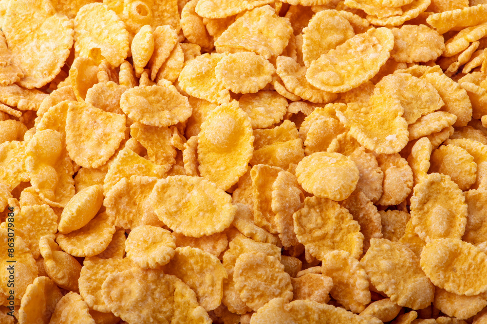 Corn flakes background and texture, cornflake cereal box for morning breakfast. Corn flakes background and texture, cornflake cereal box for morning breakfast.