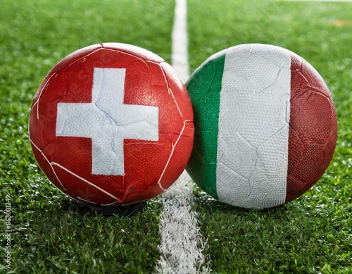 Schweiz gegen Italien, Fußball Spiel Statdion 