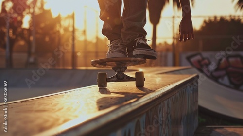 A skateboarder's grind on a rail, skill and fearlessness combined