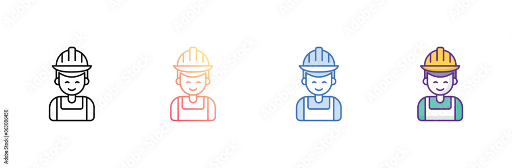 Builder icon design with white background stock illustration Builder icon design with white background stock illustration
