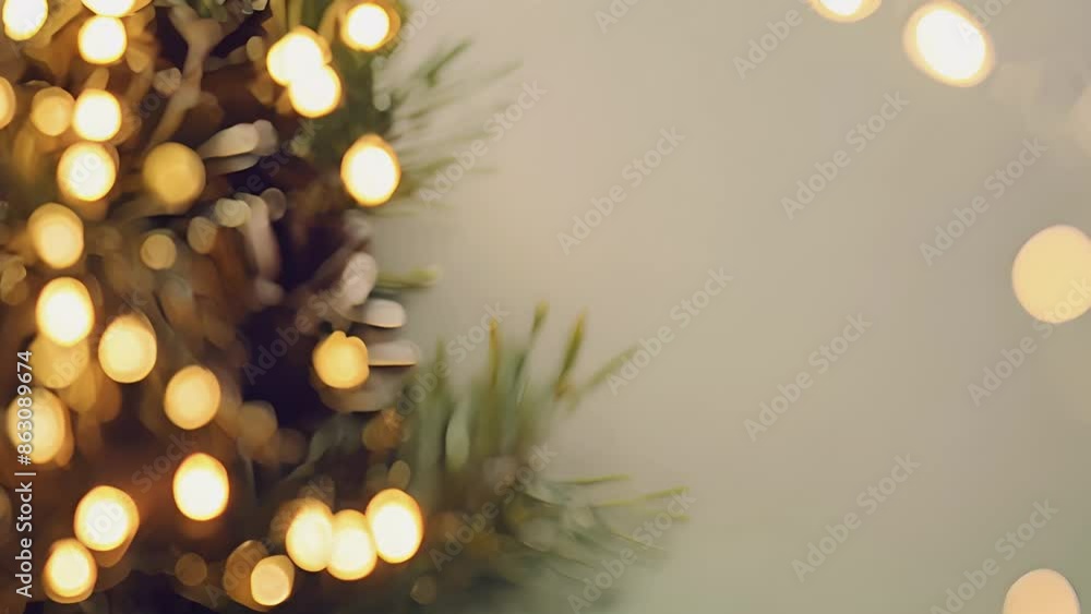 Christmas tree decorated with golden light and snowflake with a bokeh lights background, Christmas and New Year party Christmas tree decorated with golden light and snowflake with a bokeh lights background, Christmas and New Year party