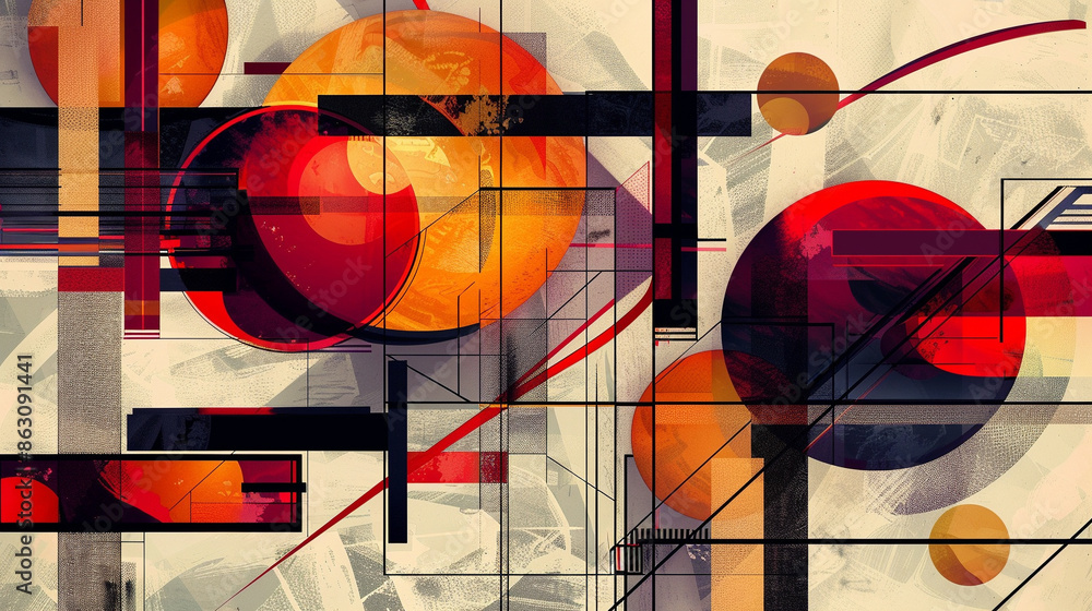 Fototapeta premium Constructivism abstract wallpaper. Modern Abstract wallpapers and backgrounds. Cubism abstract wallpaper