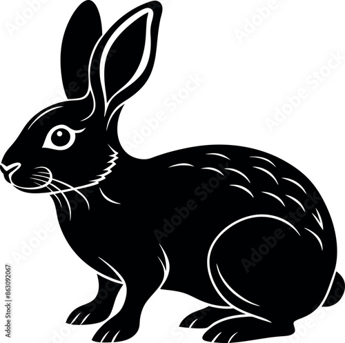 rabbit silhouette sublimation, rabbit silhouette vector illustration Design on a white background

