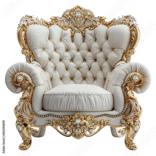 antique armchair isolated on white