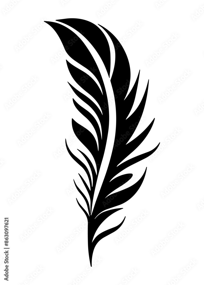 Obraz premium Feather vector icon isolated on white background