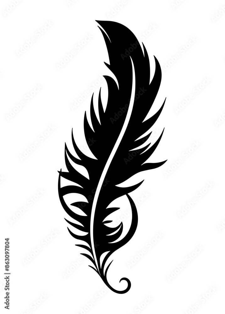 Obraz premium Feather vector icon isolated on white background