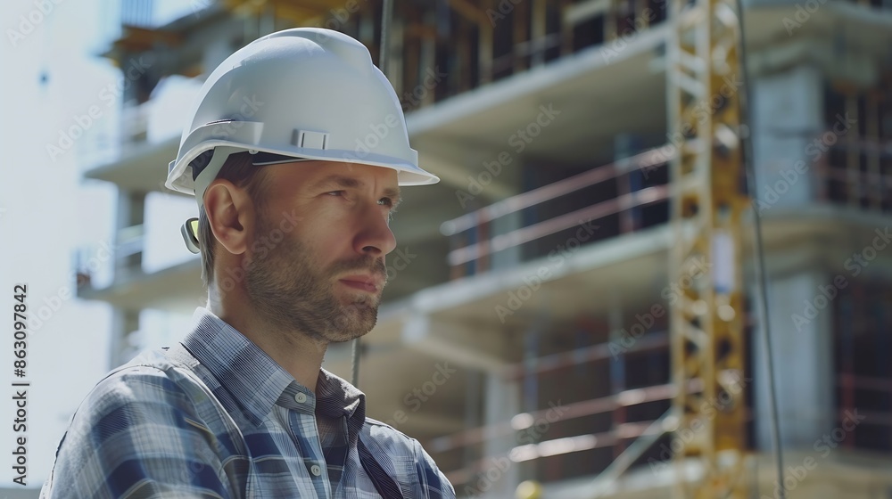 Architect caucasian man working with colleagues mixed race in the construction site engineer architect wearing safety helmet meeting at contruction site worker : Generative AI Architect caucasian man working with colleagues mixed race in the construction site engineer architect wearing safety helmet meeting at contruction site worker : Generative AI