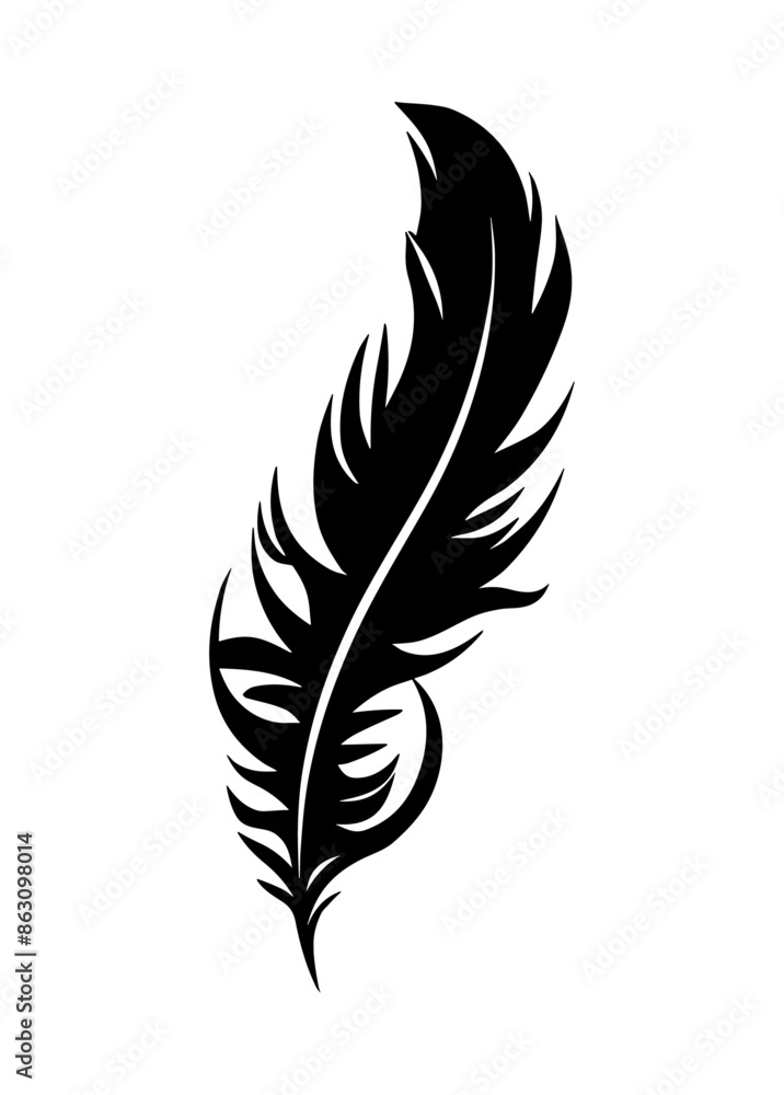 Obraz premium Feather vector icon isolated on white background