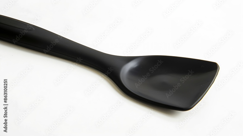 Black plastic kitchen spatula isolated on white background High quality photo High quality photo : Generative AI Black plastic kitchen spatula isolated on white background High quality photo High quality photo : Generative AI