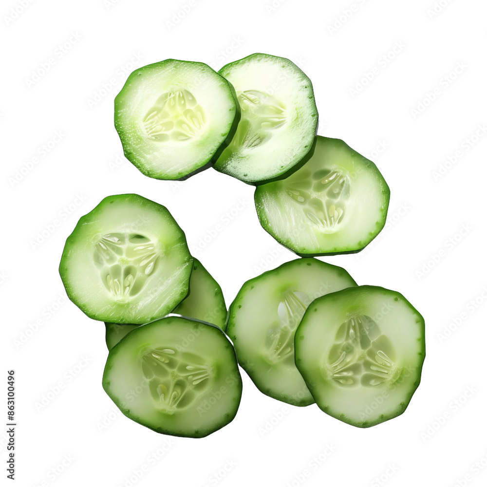 sliced cucumber isolated on white background sliced cucumber isolated on white background