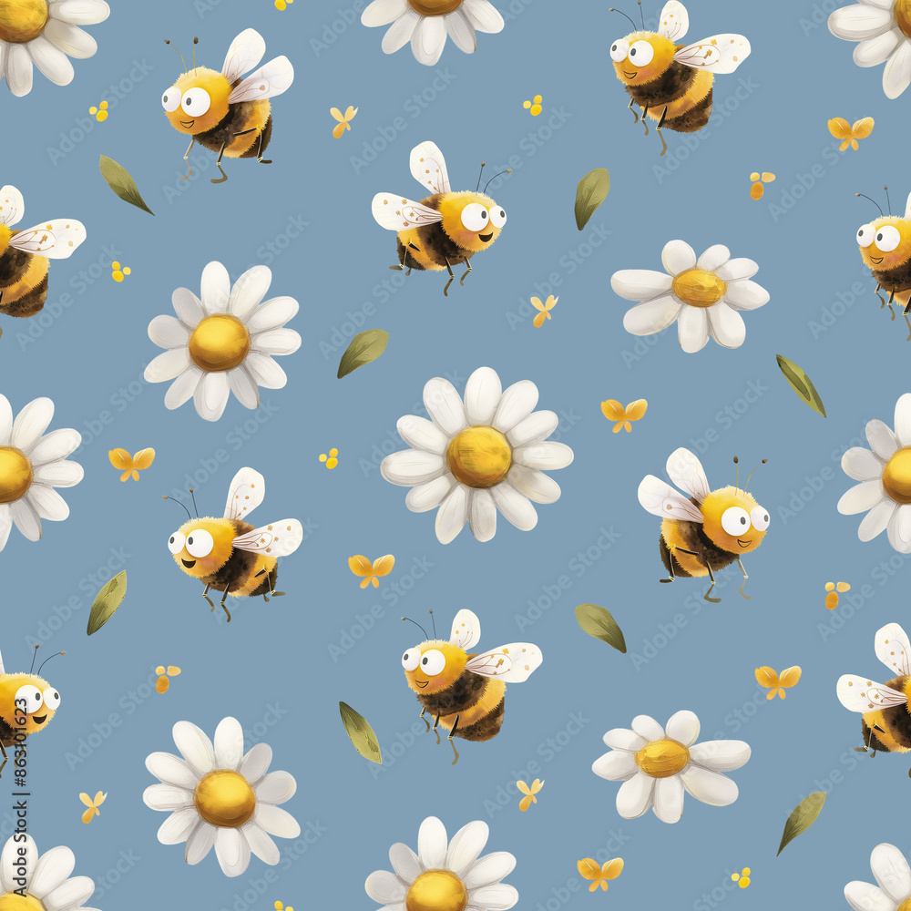 seamless pattern with bees seamless pattern with bees
