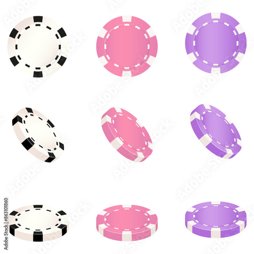 Сute poker chips. EPS10 vector illustration