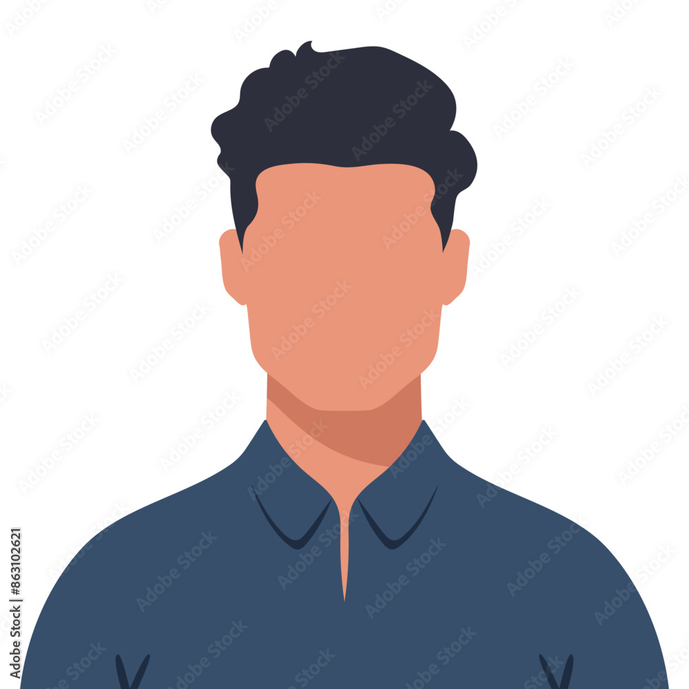 Abstract faceless young man with stylish haircut. Male avatar. Vector illustration Abstract faceless young man with stylish haircut. Male avatar. Vector illustration